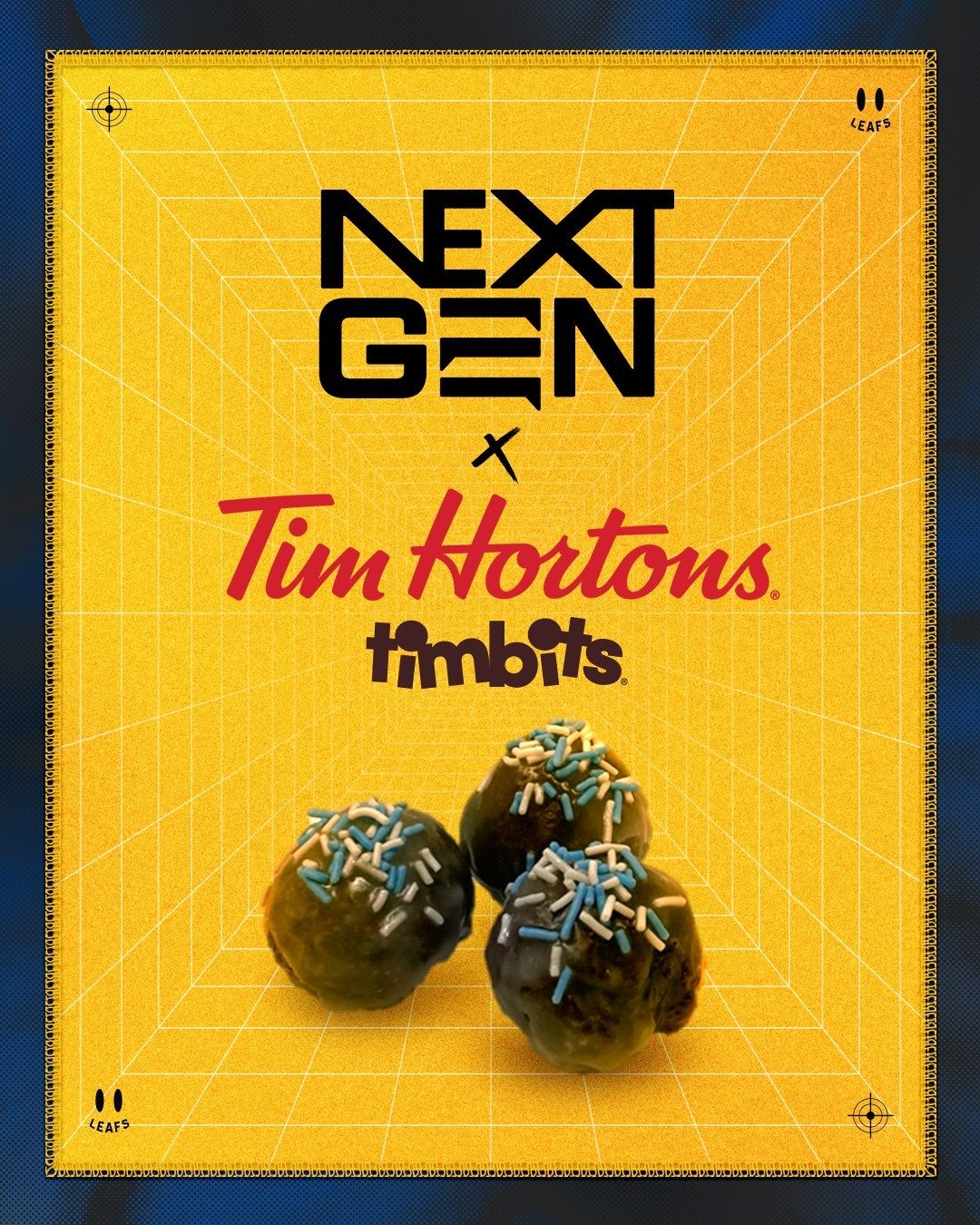 Limited edition Timbits that match the Justin Bieber Leafs jersey