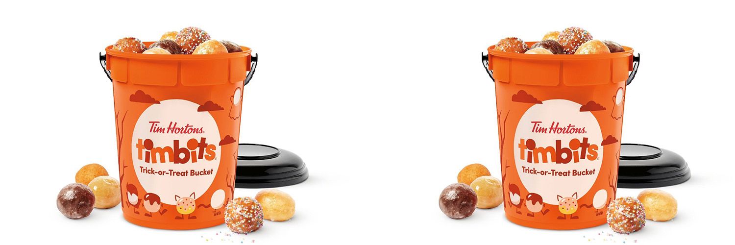 The new Tim Hortons Timbits® TrickorTreat Bucket comes filled with 31